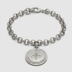 Gucci Sterling Silver Bumble Bee Coin Bracelet